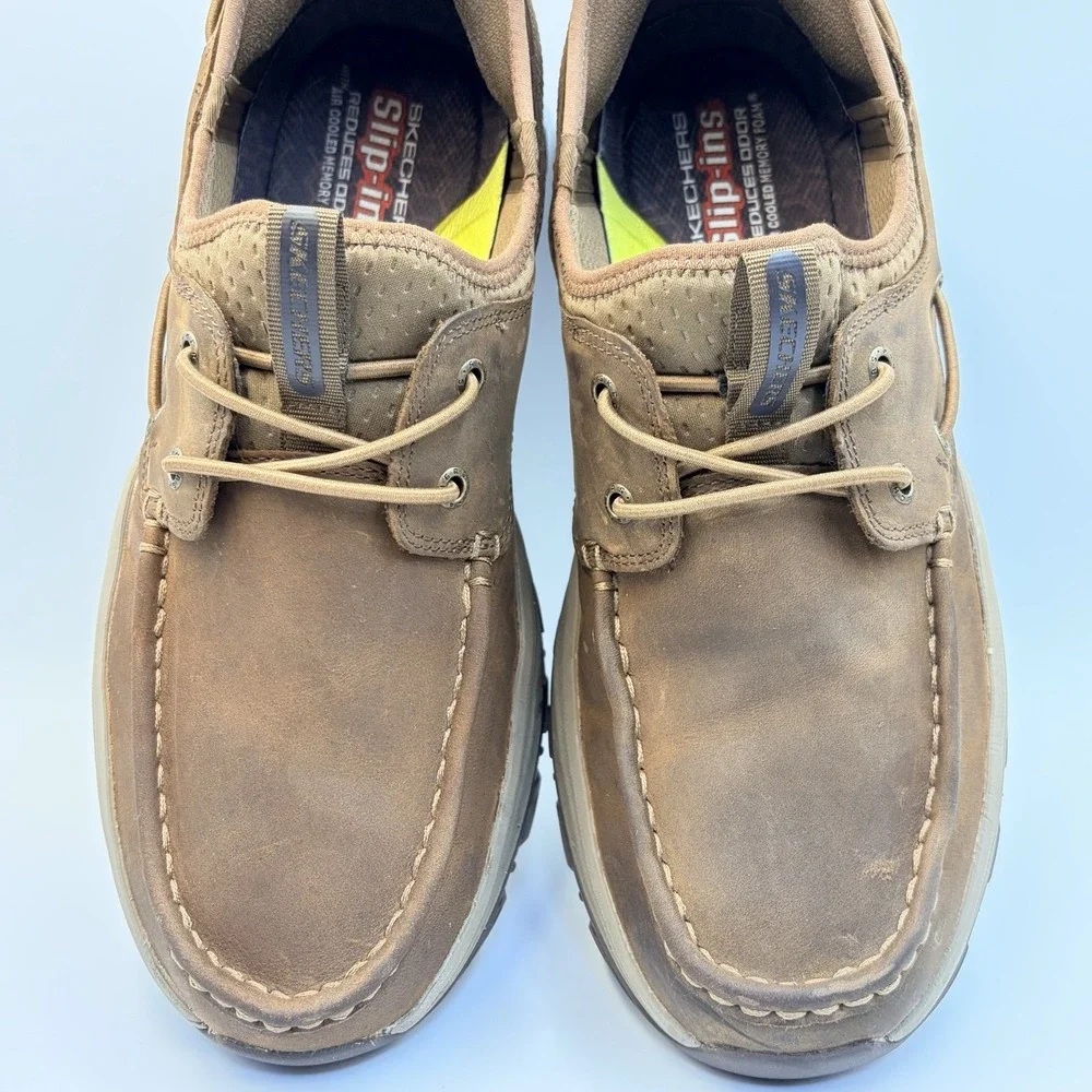 Skechers Knowlson Shore Thing Men's 11 Brown Slip-ins Relaxed Fit Boat Shoe